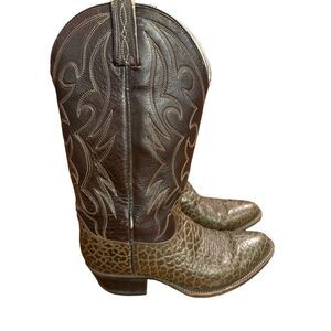 Dan Post Men’s Exotic Leather Upper Vintage Cowboy Boots Western Sz 8.5 D